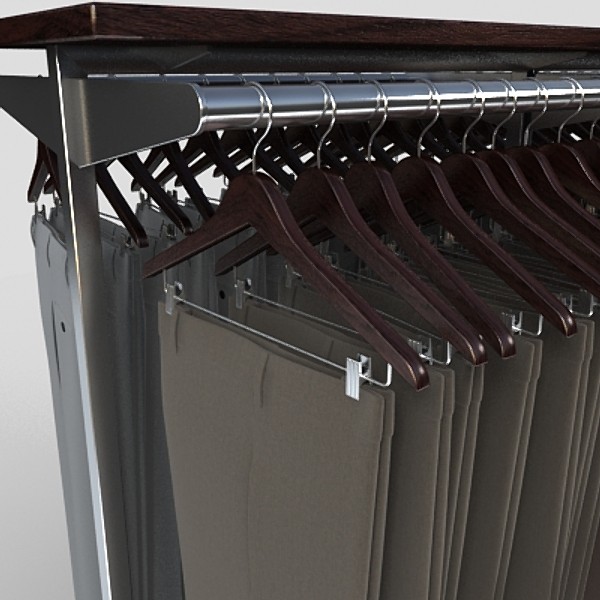 dress pant rack 3d model - dress pant rack by monkeyodoom